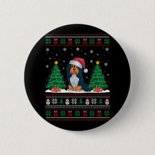 Santa Hat Havanese Dog Christmas Tree Lights Ugly  6 Cm Round Badge