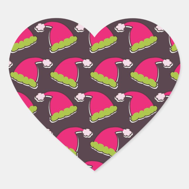 santa hat heart sticker (Front)