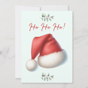 Santa Hat Ho Ho Ho Christmas Card