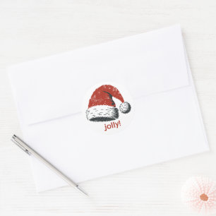 Santa Hat Jolly Classic Round Sticker