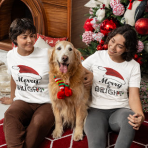 Santa Hat Merry & Bright Christmas Women's T-Shirt