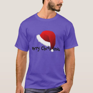 Santa Hat Merry Christmas Shirt-Purple T-Shirt