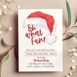 Santa Hat, Modern Christmas party, Holiday party Card