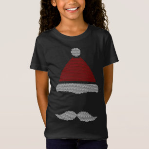 Santa Hat Moustache Ugly Christmas T-Shirt