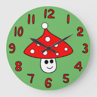 Santa Hat Mushroom Clock