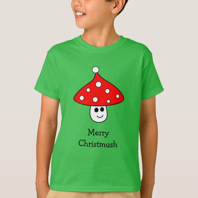 Santa Hat Mushroom T-Shirt (Child) (Front)