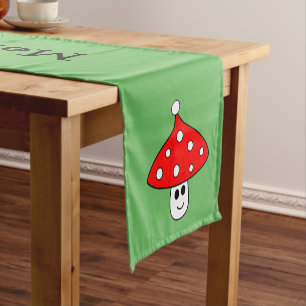 Santa Hat Mushroom Table Runner