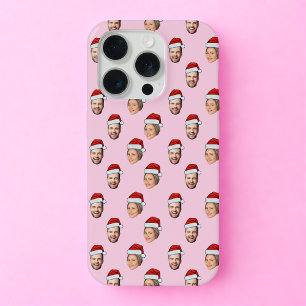 Santa Hat Personalised Face 2 Photo Christmas Gift iPhone 15 Pro Case