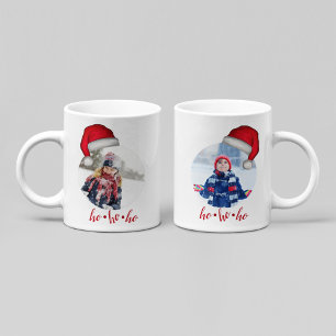 Santa Hat Photo Christmas Ho Ho Ho Coffee Mug