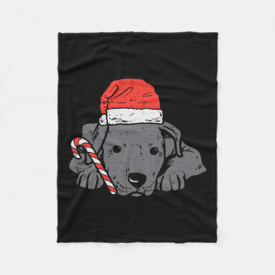 Santa hat pitbull pit dog christmas xmas women kid fleece blanket