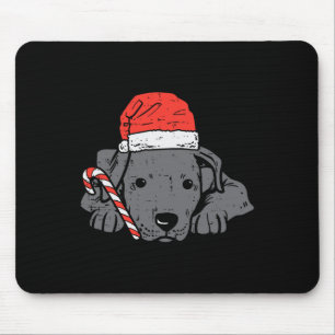 Santa hat pitbull pit dog christmas xmas women kid mouse pad