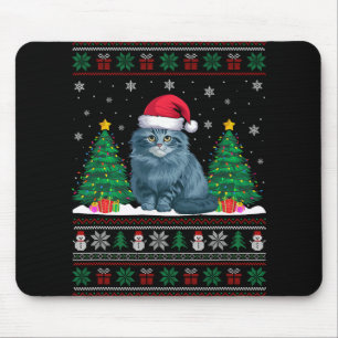 Santa Hat Ragdoll Cat Christmas Tree Lights Ugly S Mouse Pad