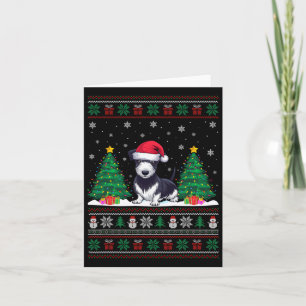 Santa Hat Rat Terrier Dog Christmas Tree Lights Ug Card