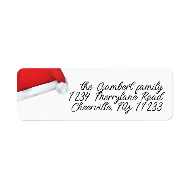 Santa Hat Red Merry Christmas Script Three Photo (Front)