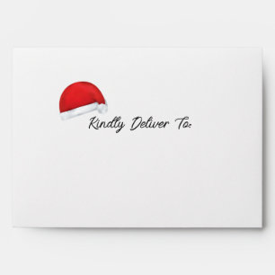Santa Hat Red Merry Christmas Script Three Photo Envelope
