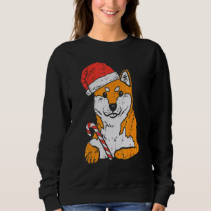 Santa Hat Shiba Inu Akita Dog Christmas Xmas Doge Sweatshirt