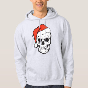 Santa Hat Skull Pun Joke Funny Christmas Hoodie