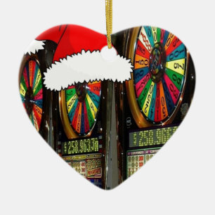 Santa Hat Slot Machines Ceramic Tree Decoration