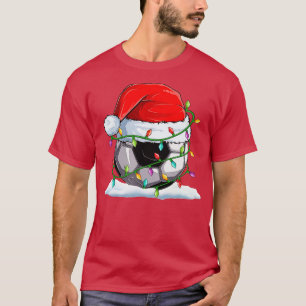 Santa Hat Snowman Christmas Lights Funny Xmas Squa T-Shirt