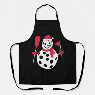Santa Hat Snowman Family Xmas Matching Pickleball  Apron
