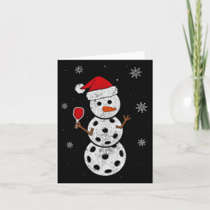 Santa Hat Snowman Gifts For Xmas Fun Pickleball Ch Card