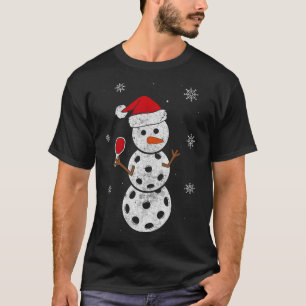 Santa Hat Snowman Gifts For Xmas Fun Pickleball Ch T-Shirt
