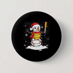 Santa Hat Snowman Xmas Funny Baseball Softball Chr 6 Cm Round Badge