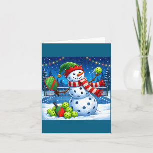 Santa Hat Snowman Xmas Funny Ckleball Christmas  Card