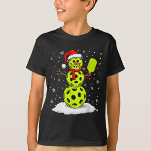 Santa Hat Snowman Xmas Funny Ckleball Lover Christ T-Shirt