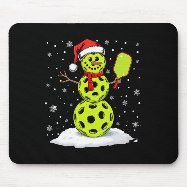 Santa Hat Snowman Xmas Funny Picklell Lover Christ Mouse Pad (Front)