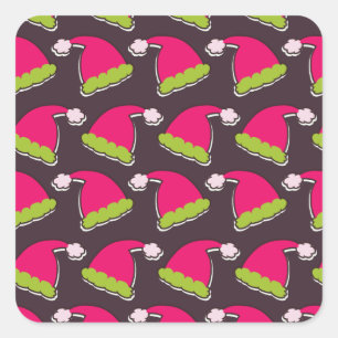 santa hat square sticker