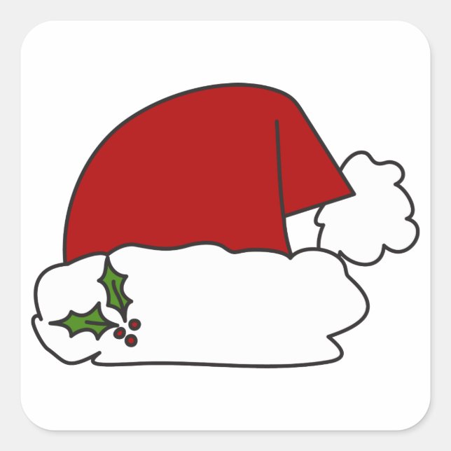 Santa Hat Square Sticker (Front)