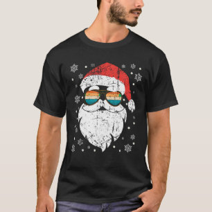 Santa Hat Sunglass Christmas Matching Family Men W T-Shirt