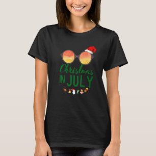 Santa Hat Sunglasses Summer Christmas In July 1 T-Shirt
