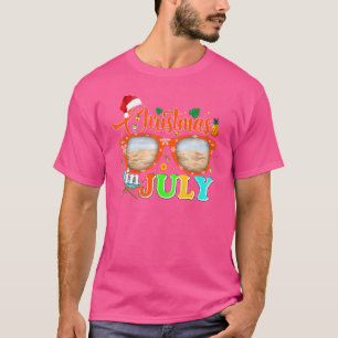 Santa Hat Sunglasses Summer Christmas In July T-Shirt