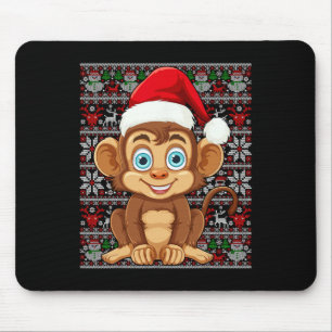 Santa Hat Ugly Sweater Men Women Kids Christmas Mo Mouse Pad