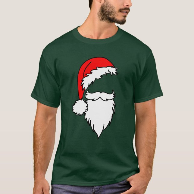 Santa Hat with Beard T-Shirt (Front)
