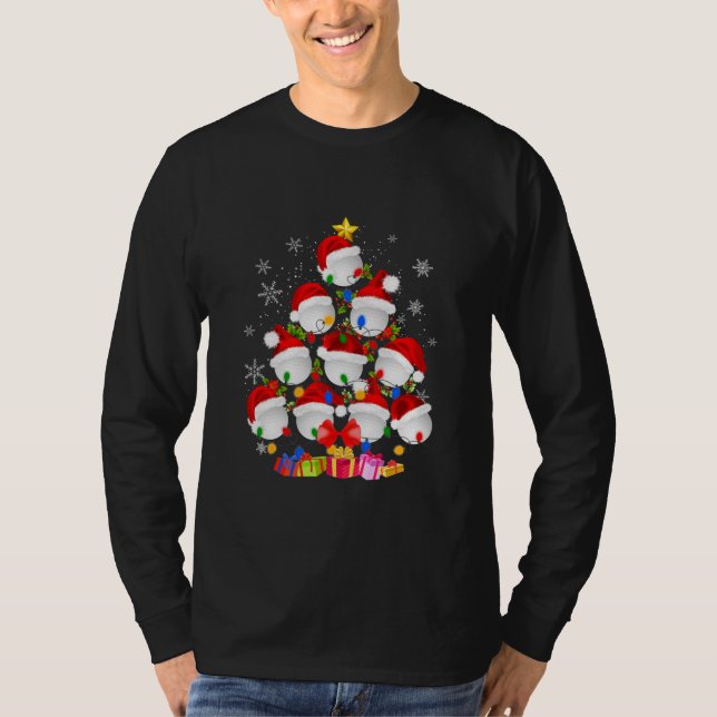 Santa Hat With Golf Christmas Tree Golfer Funny T-Shirt (Front)