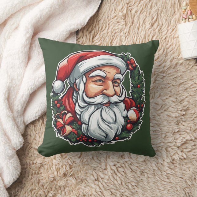 Santa hat with wreath - cushion (Blanket)