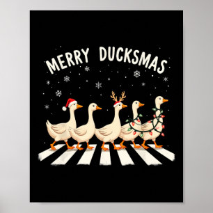 Santa Hat Xmas Duck Lover Merry Duckmas Funny Duck Poster