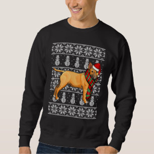 Santa Hat Xmas Miniature Bull Terrier Ugly Christm Sweatshirt