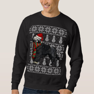 Santa Hat Xmas Portuguese Water Dog Ugly Christmas Sweatshirt
