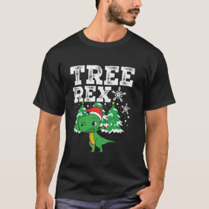 Santa Hat Xmas Tree Rex Dinosaur Christmas Long Sl T-Shirt