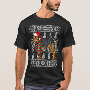 Santa Hat Xmas Welsh Terrier Ugly Christmas T-Shirt
