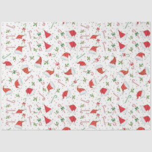 Santa Hats and Candy Canes  Tissue Paper
