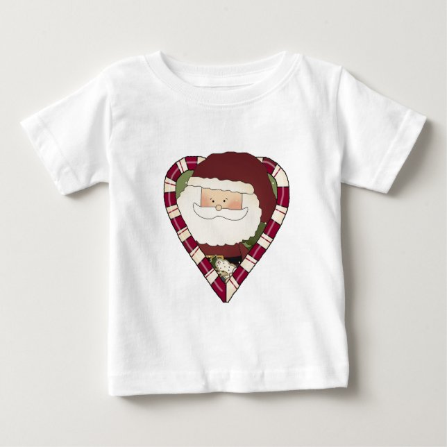 Santa Heart Holiday Tshirts and Gifts (Front)
