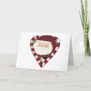 Santa Heart Holiday Tshirts and Gifts Card