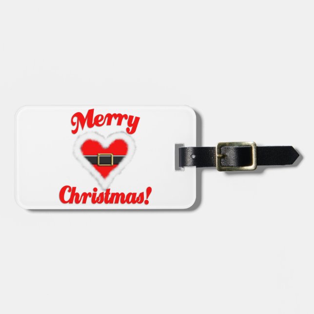 santa heart luggage tag (Front Horizontal)
