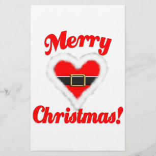 santa heart stationery