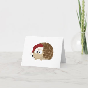 Santa hedgehog holiday card
